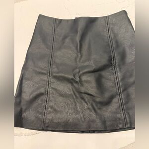 H&M Black Faux Leather Skirt